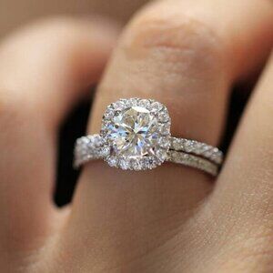 18K Gold Engagement Vintage Wedding Ring for Women
